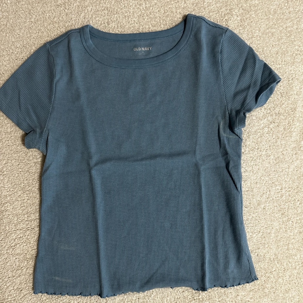 Light blue waffle knit baby tee from Old Navy